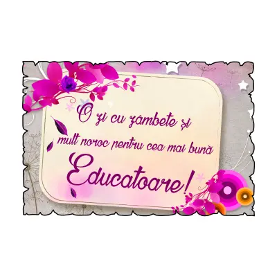 Mgs121-o zi cu zambete pentru cea mai buna educatoare, magnet frigider